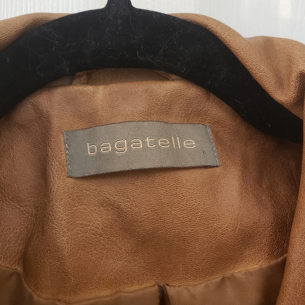 Bagatelle, Brown faux leather jacket, collar, zipper front, SZ XL - Picture 4 of 16